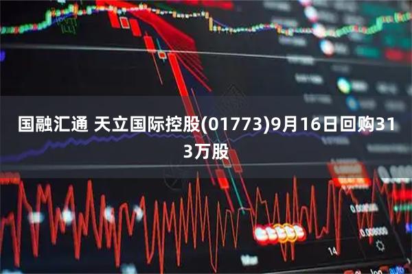 国融汇通 天立国际控股(01773)9月16日回购313万股