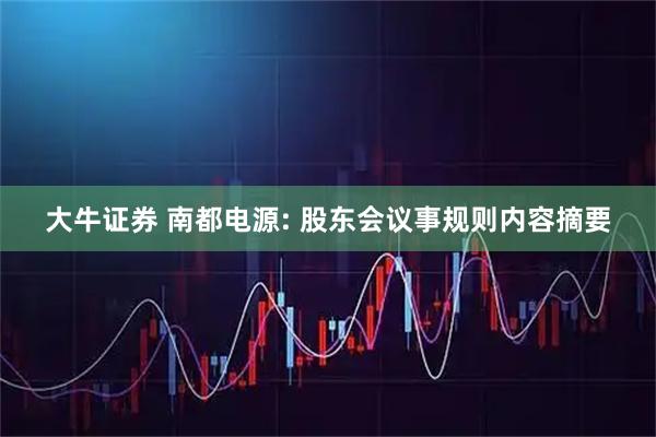 大牛证券 南都电源: 股东会议事规则内容摘要
